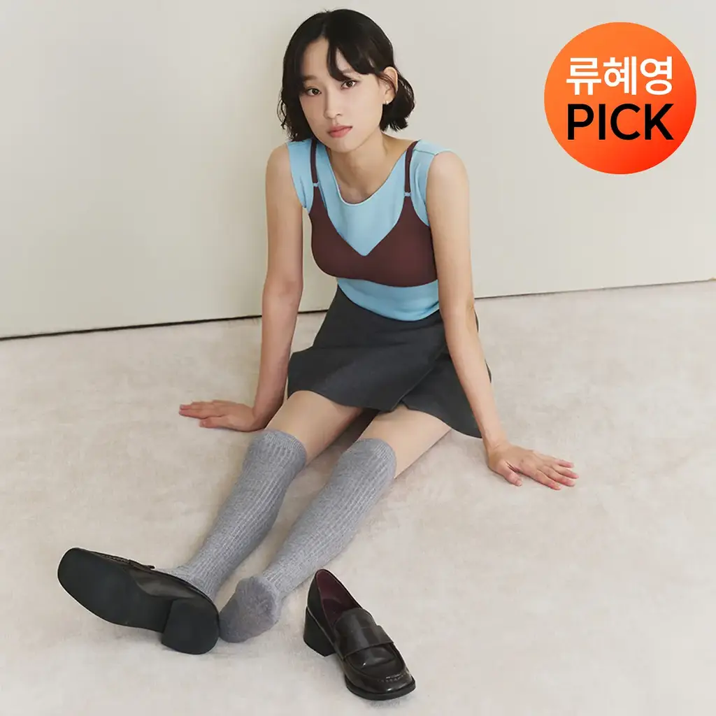 [류혜영 PICK] 마른파이브 넉넉 소프트 웜 골지 니삭스 5colors (블랙/차콜/그레이/베이지/아이보리)(숏,롱)